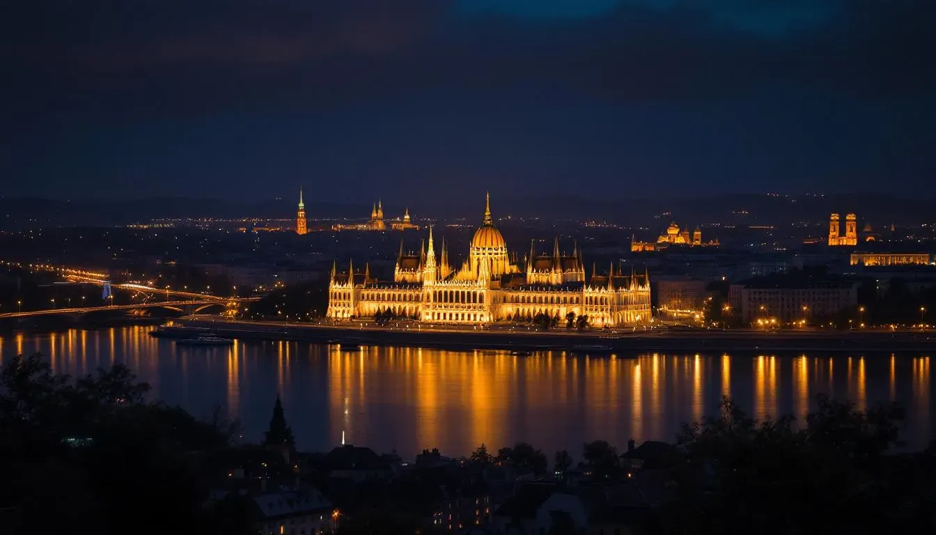 Bucharest Night Skyline - filming location in Romania