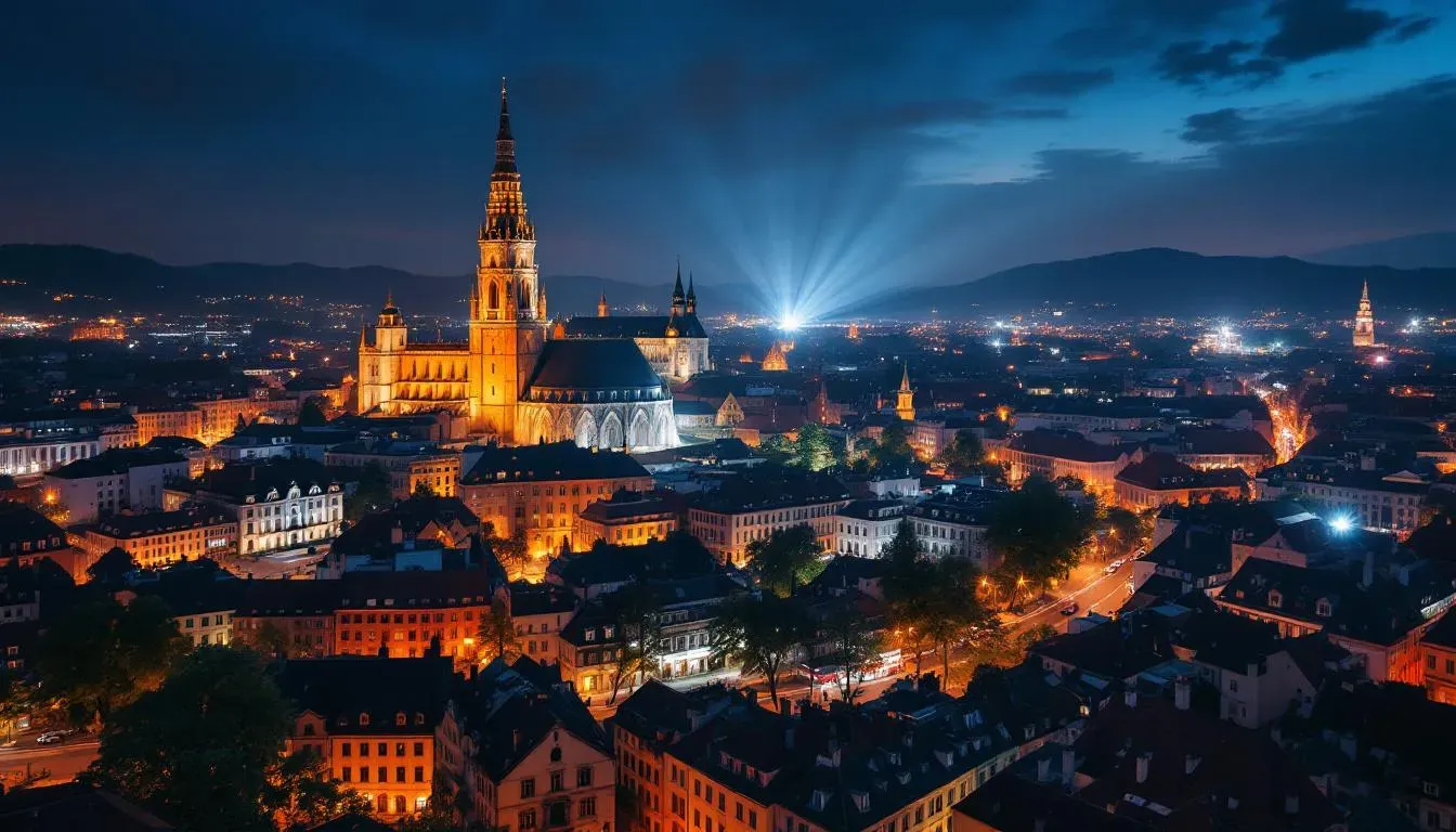 Cluj Night Scene - filming location in Romania